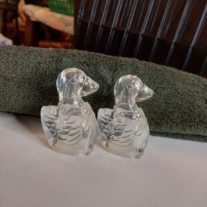 Vintage* 80s Clear Acrylic Duck Salt and Pepper Shakers